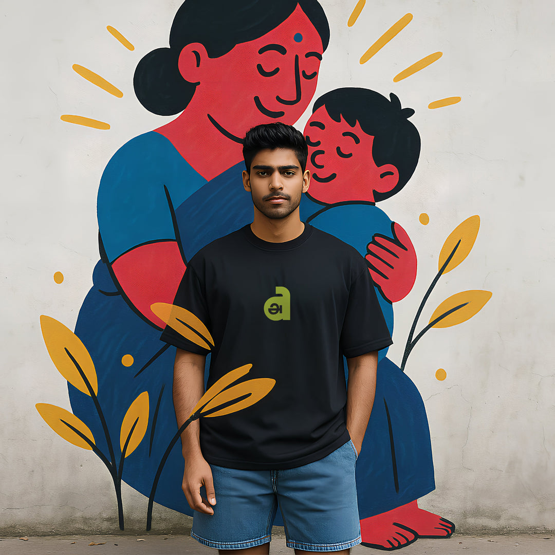Amma Anthem | Men Black Boxy Fit Tee