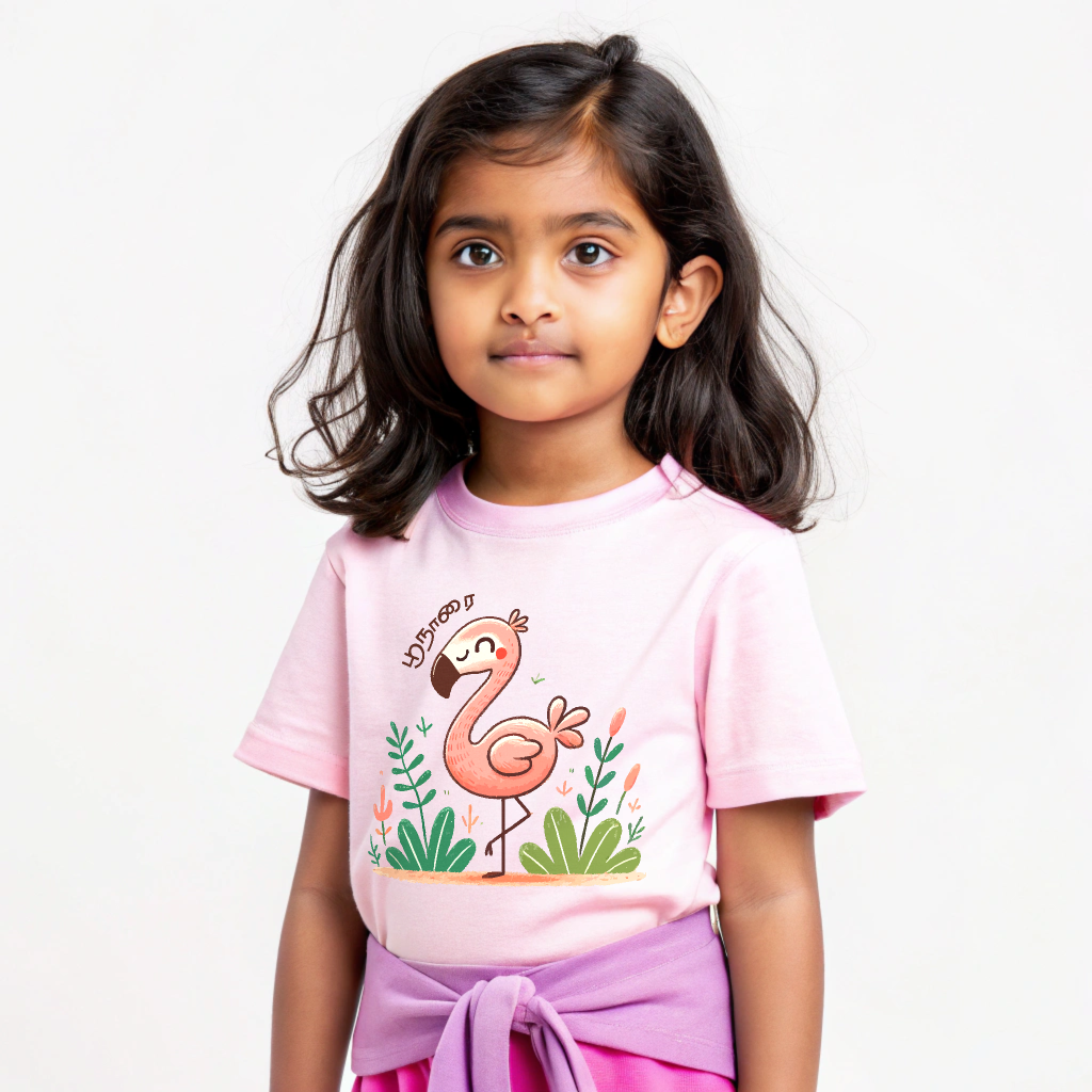 Girls' Pink 'Poonarai - Flamingo' Graphic T-Shirt