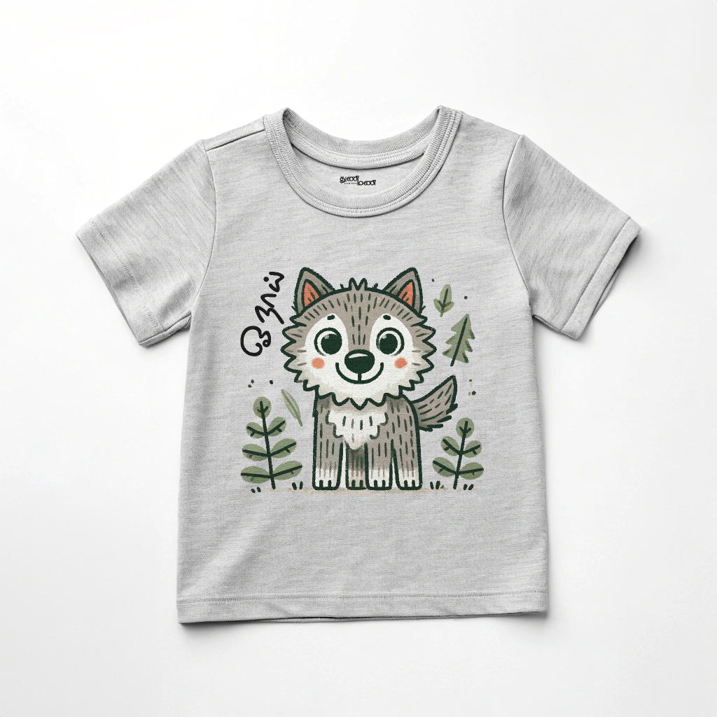 Boys' Grey 'Oonai - Wolf ' Graphic T-Shirt