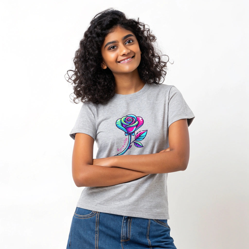 Girls' Grey 'Rosapoo' T-Shirt