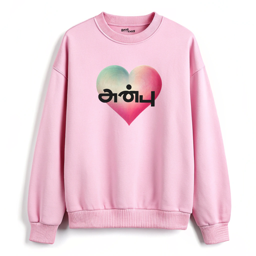 Women's Pink 'Anbu - Love' Heart Graphic Sweatshirt
