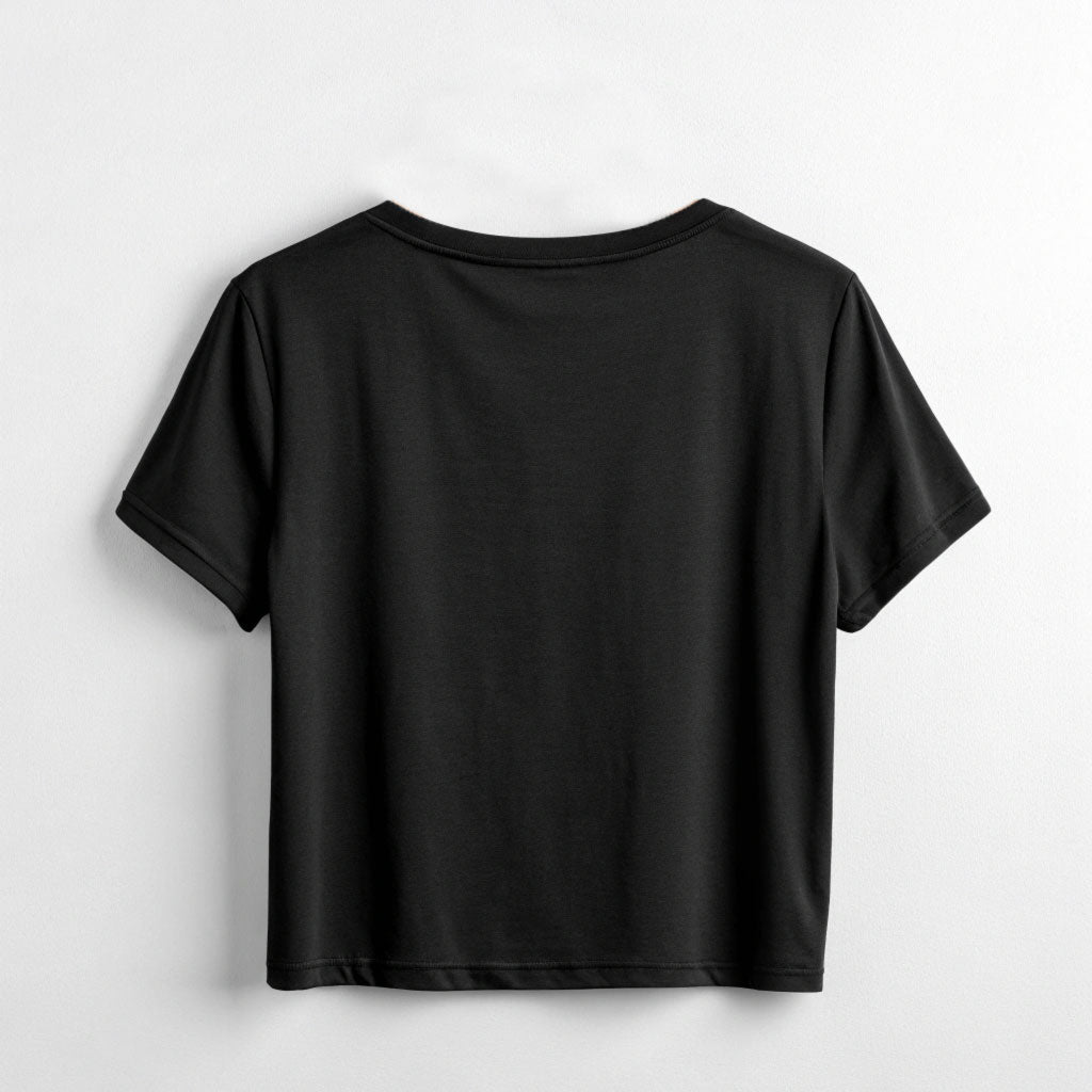 Women's Black 'Malarchi - Glow' Hibiscus Floral Graphic Crop Top