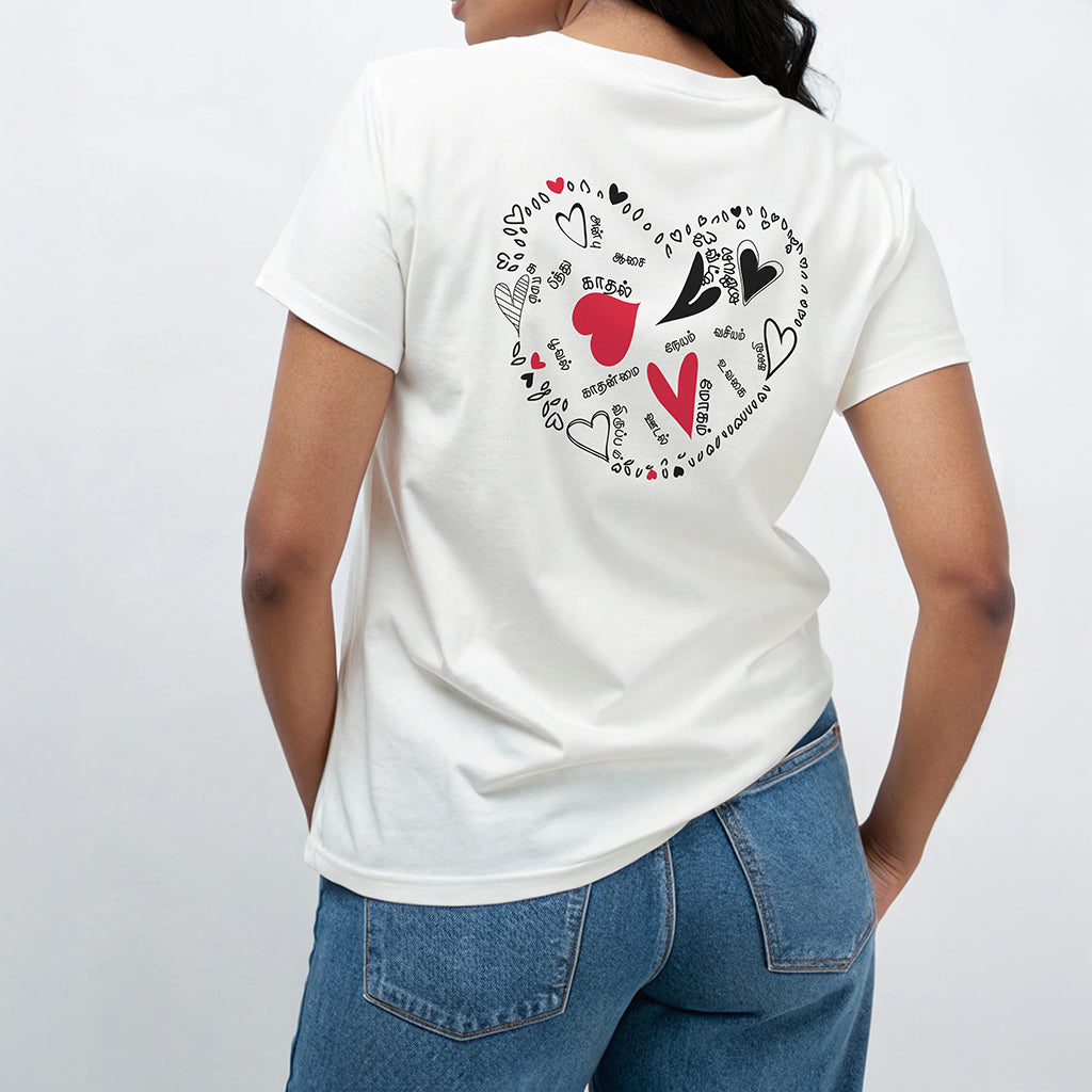 Kaadhal Doodle White T-Shirt