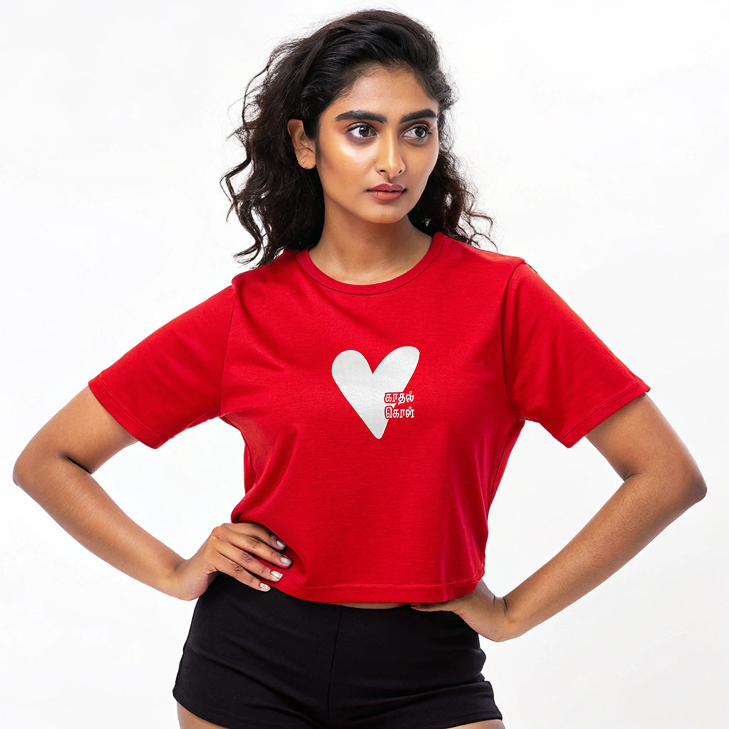 Kaadhal Kol Red Crop Top