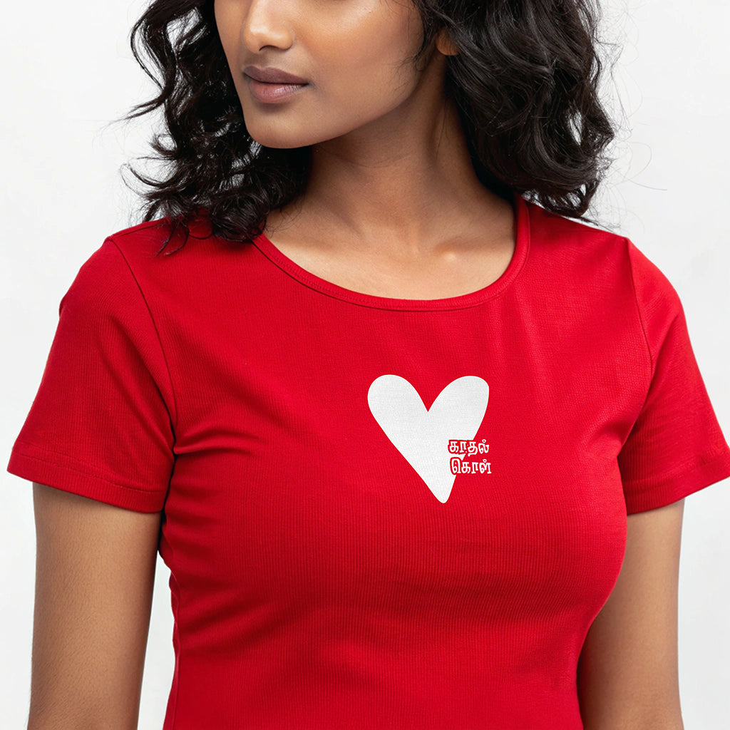Kaadhal Kol Red Crop Top