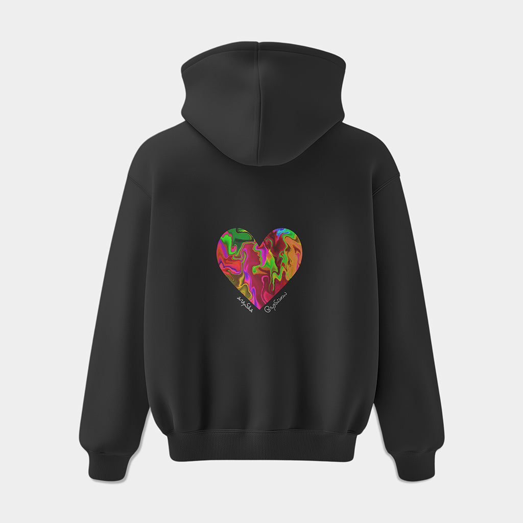 "No Time for Romance" Black Unisex Oversized Hoodie