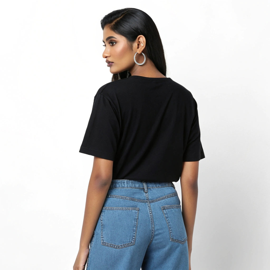 Thai Collection: Black 'Boom Boom Maadu' Oversized Black T-Shirt