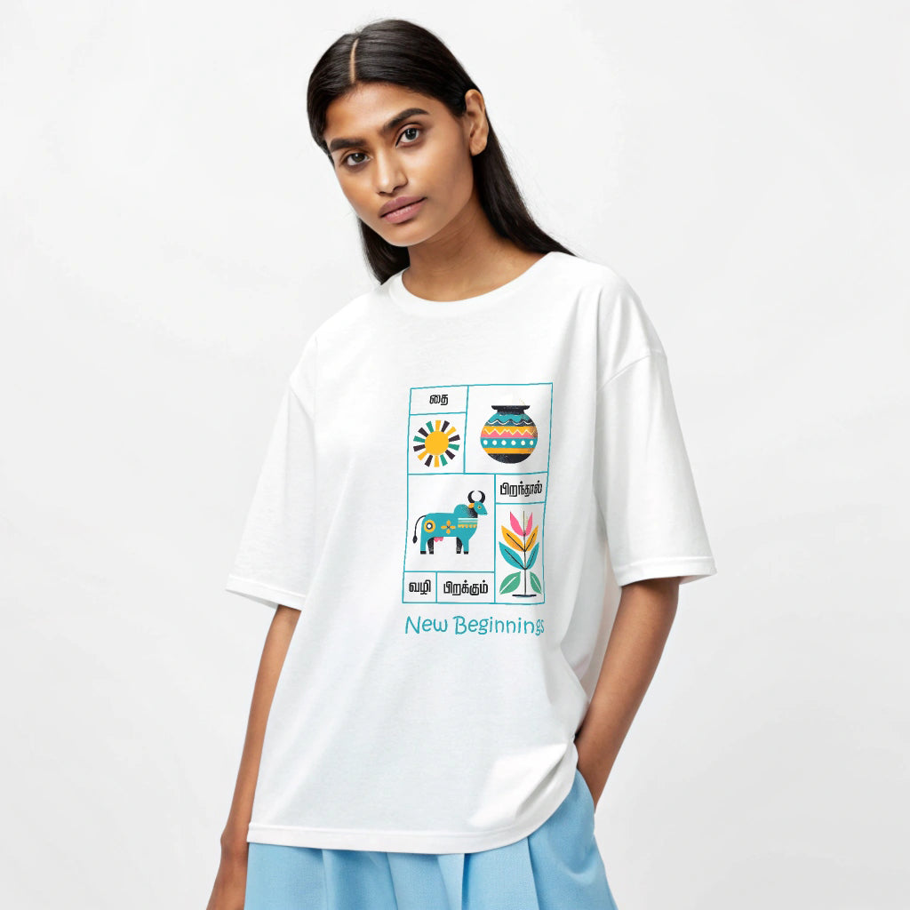 Thai Collection: New Beginnings Oversized White T-Shirt