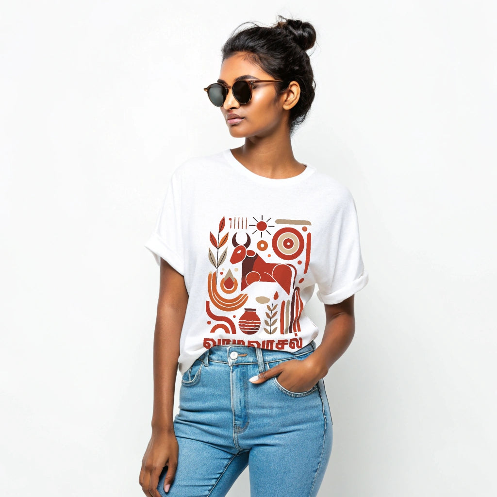 Thai Collection: Vaadi Vaasal Oversized White T-Shirt