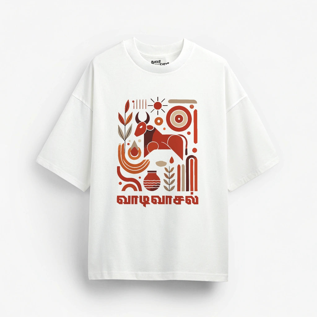 Thai Collection: Vaadi Vaasal Oversized White T-Shirt