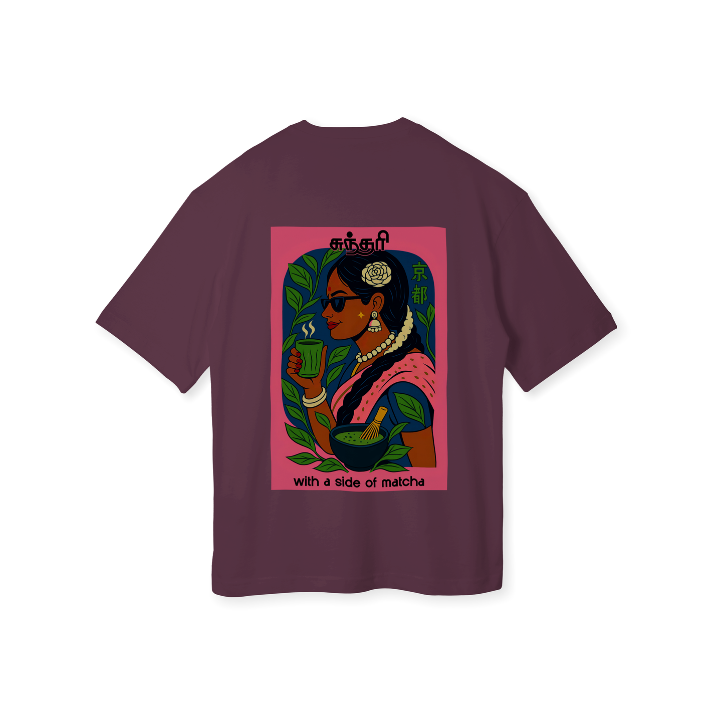 Sundari with a Side of Matcha | Women Oversized Tee