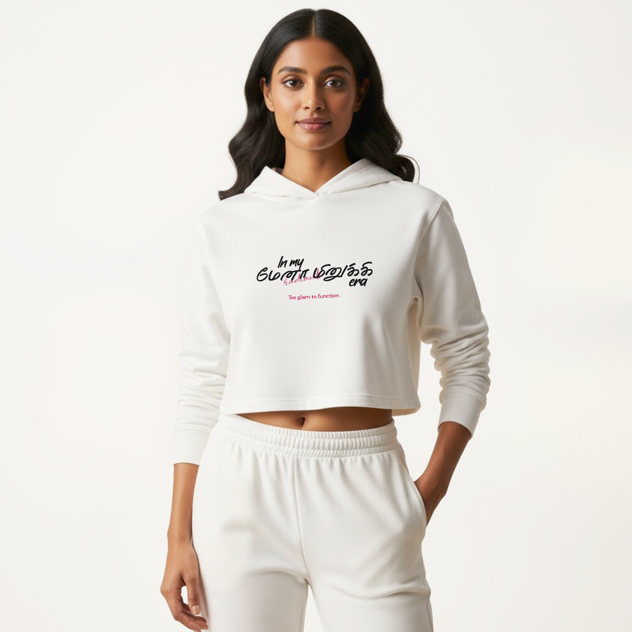 In my மேனா மினுக்கி era | Women Cropped Hoodie