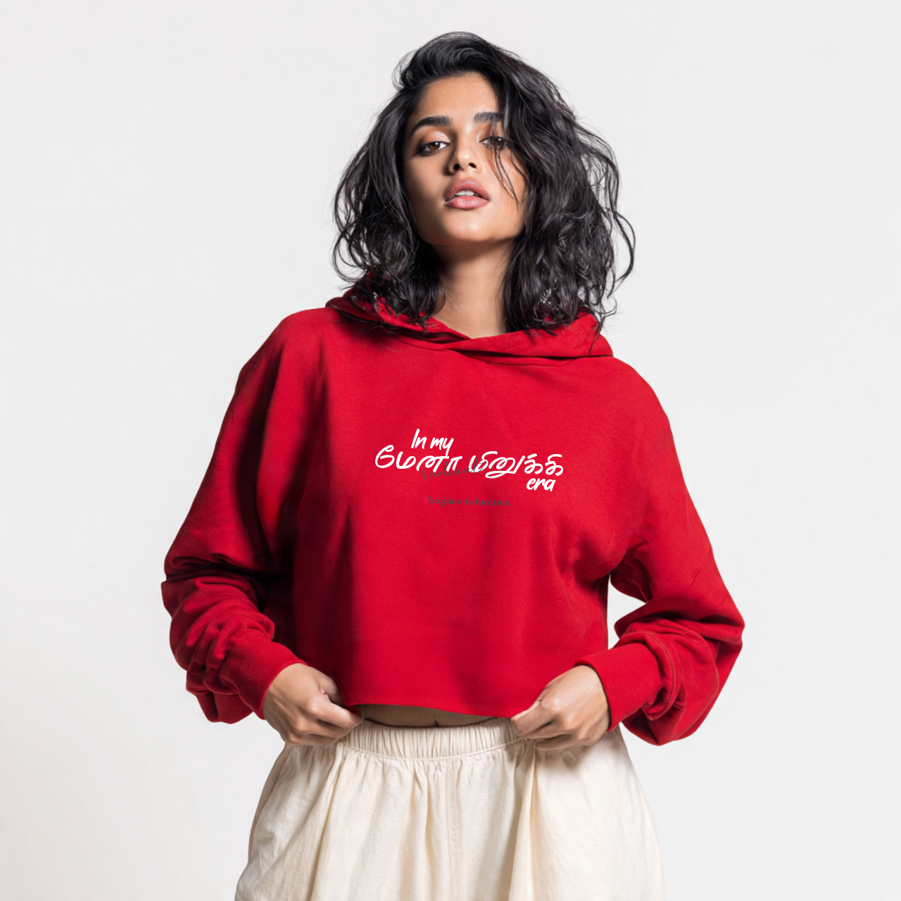 In my மேனா மினுக்கி era | Women Cropped Hoodie