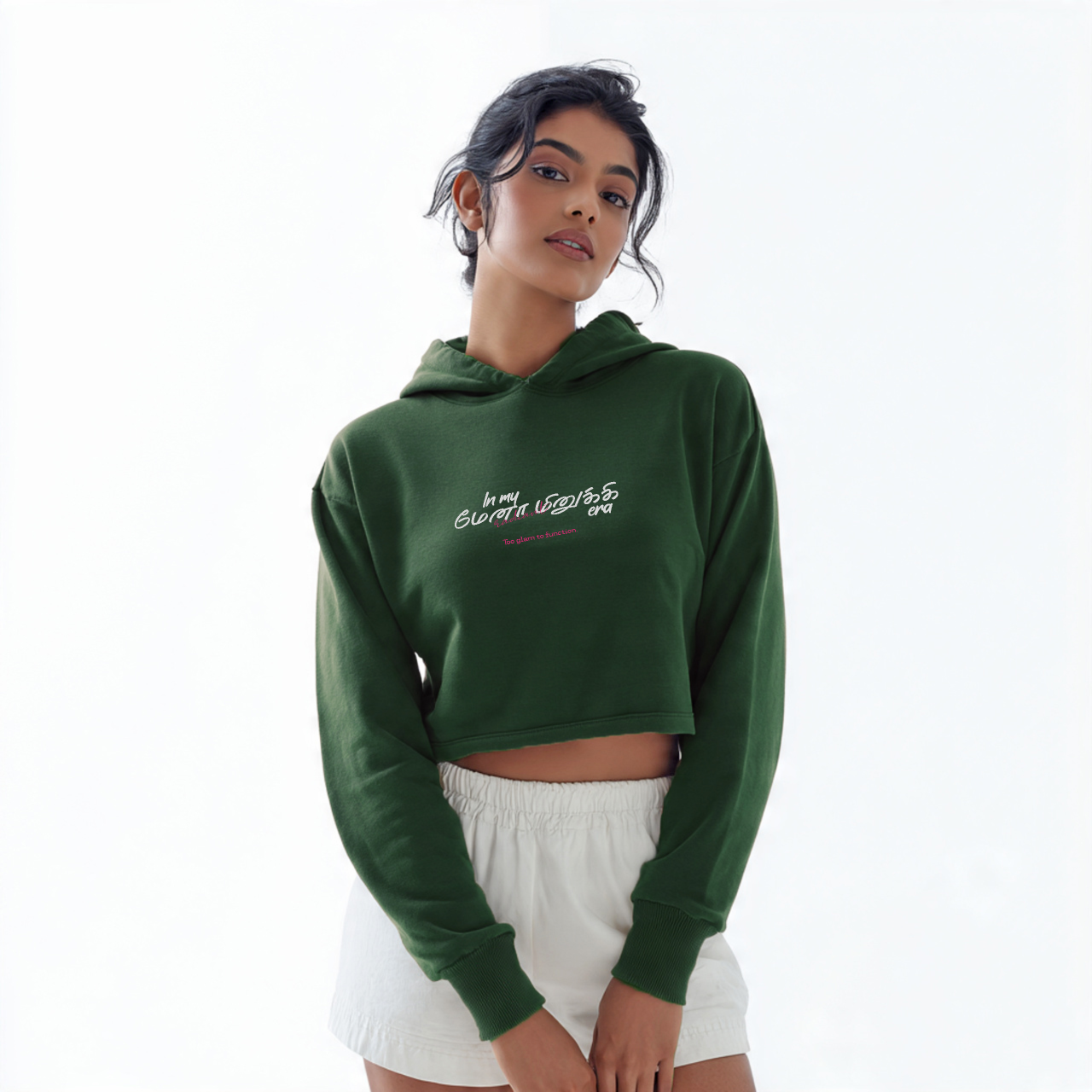 In my மேனா மினுக்கி era | Women Cropped Hoodie