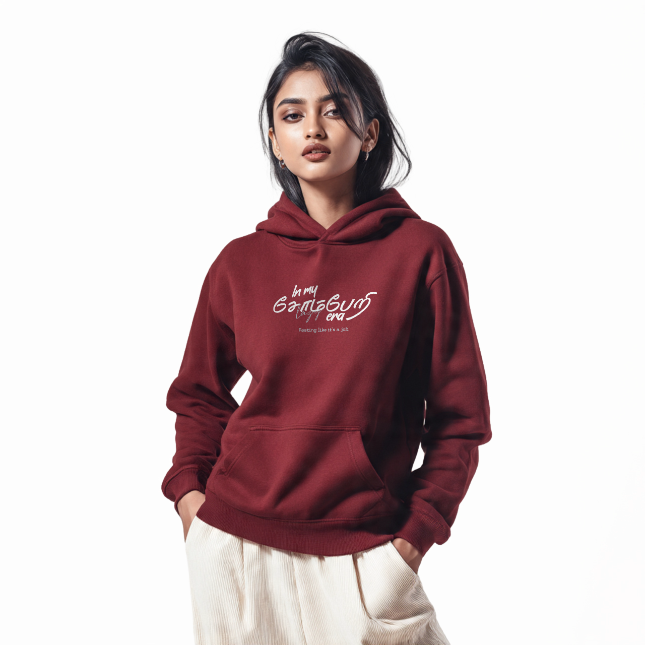 In my சோம்பேறி era | Women Regular Fit Hoodie