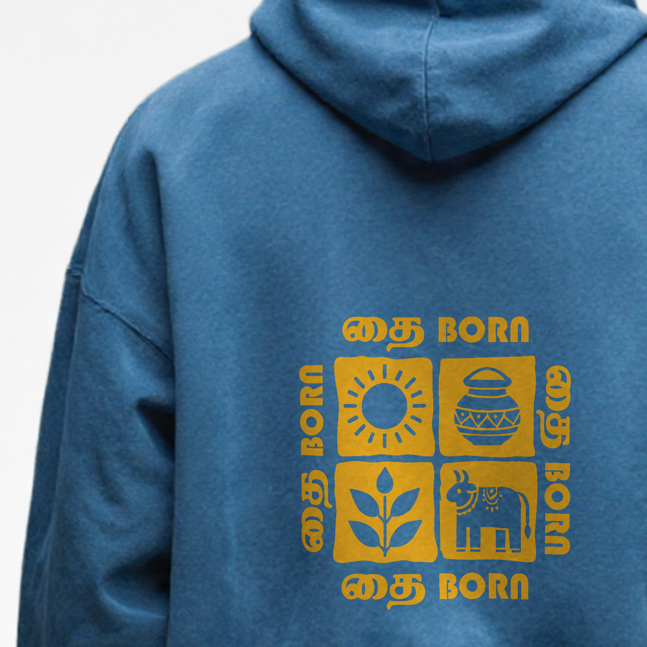 தை Born – சூரியன் | Men Oversized Hoodie