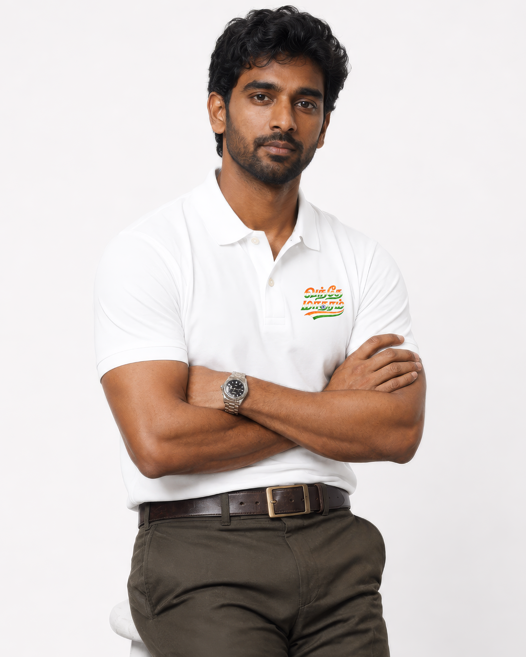 Vandhe Matharam | Men Regular Fit Polo T-shirt