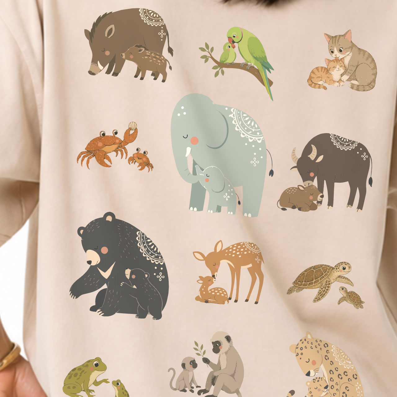 Amma’s Love Across Species | Women Oversized Boxy Tee