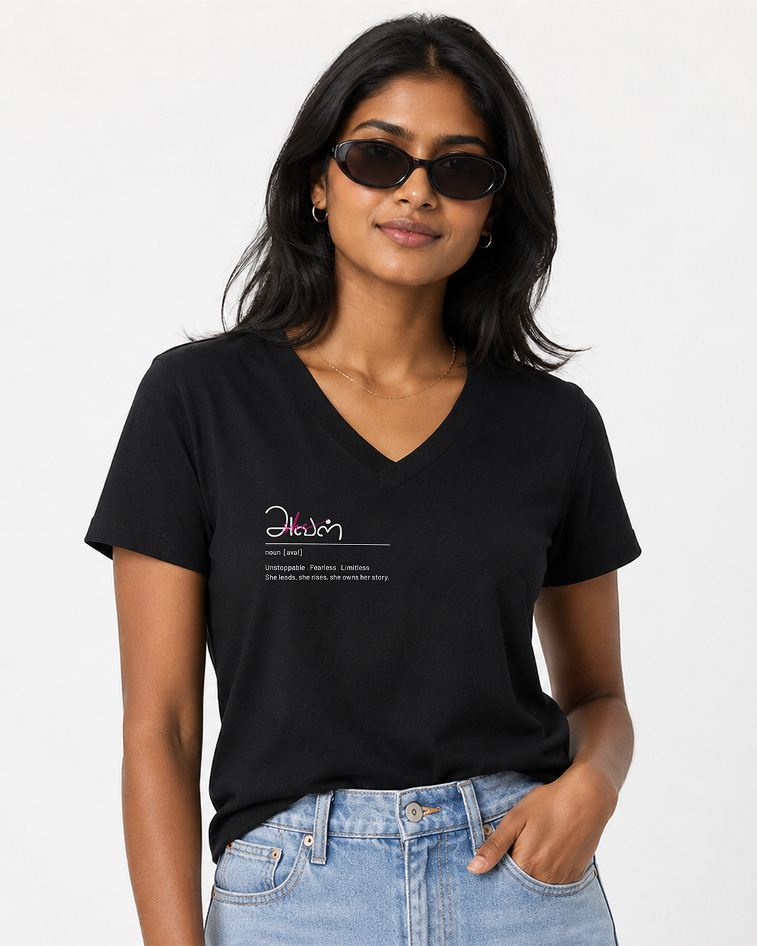 Aval | Women Regular Fit V Neck Tee