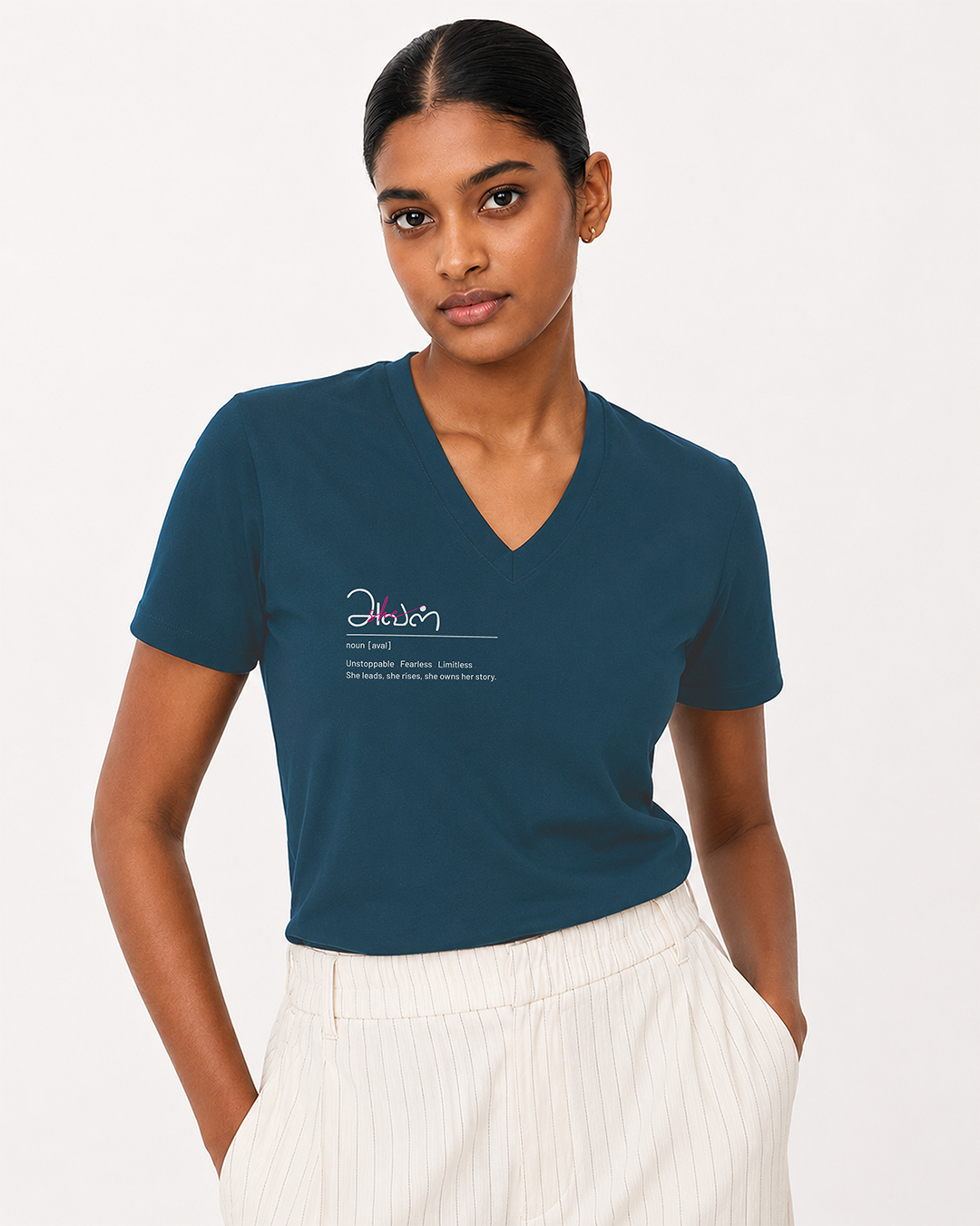 Aval | Women Regular Fit V Neck Tee