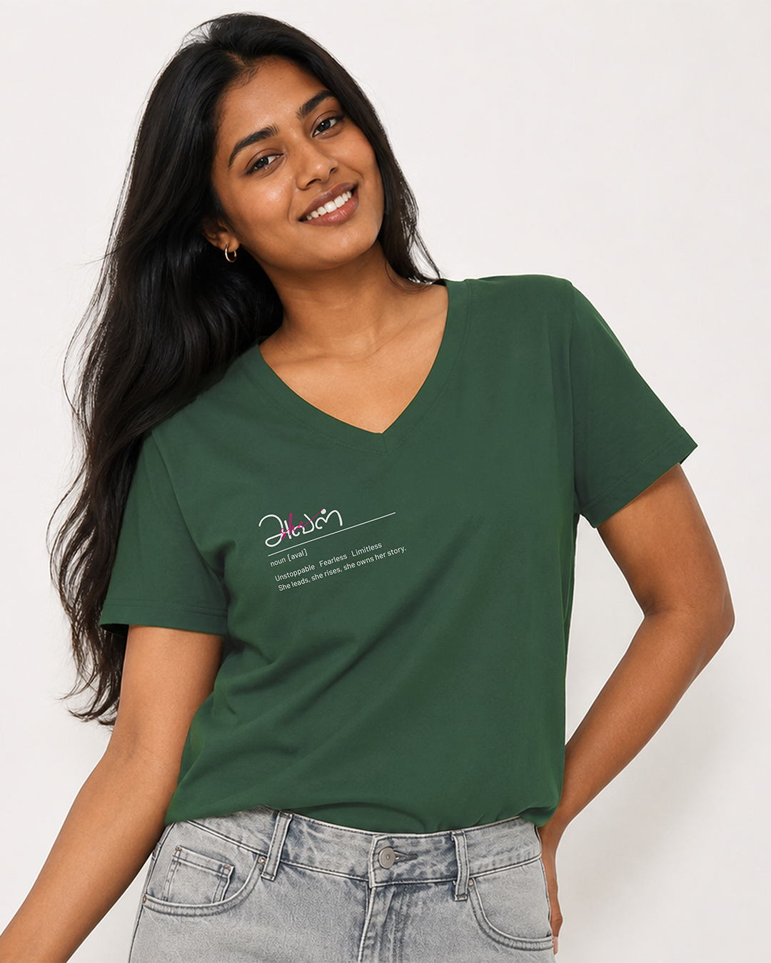 Aval | Women Regular Fit V Neck Tee