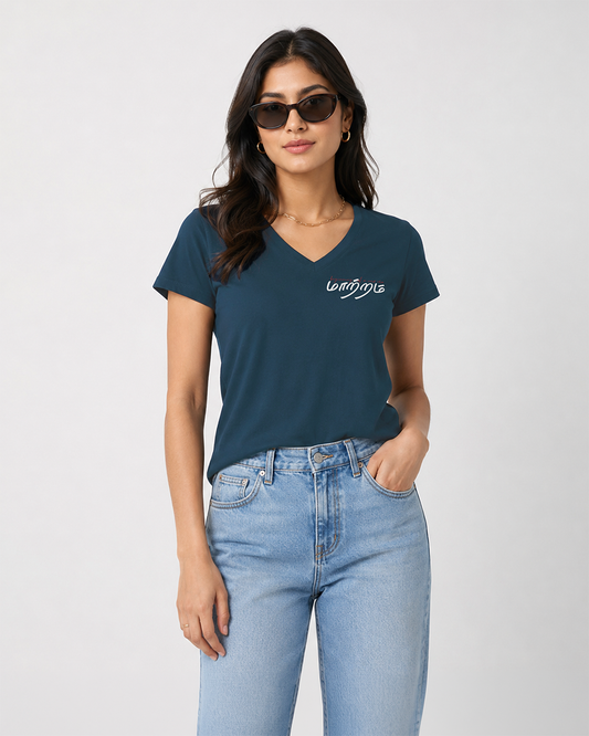 Mattram | Women Regular Fit V Neck Tee