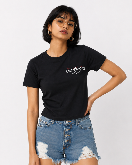 Mattram | Women Black Crop Top