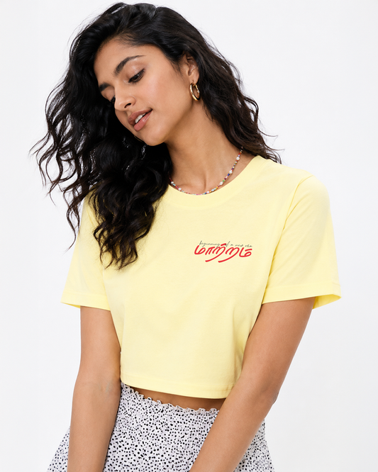 Mattram | Women Butter-Yellow Crop Top
