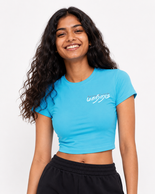 Mattram | Women Blue Crop Top