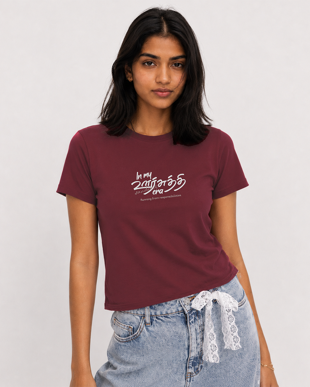 In My Oorsuthi Era | Women Crop Top