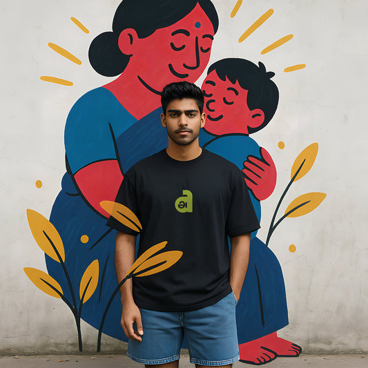 Amma Anthem | Men Black Boxy Fit Tee