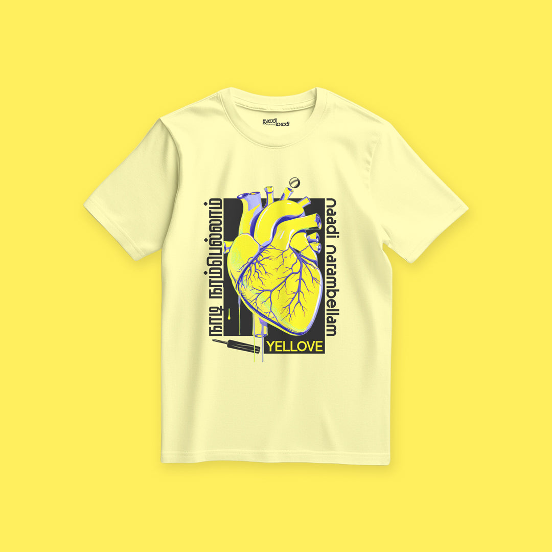 Naadi Narambellam Yellove Regular Fit T-Shirt – Bleed Yellow, Live CSK!