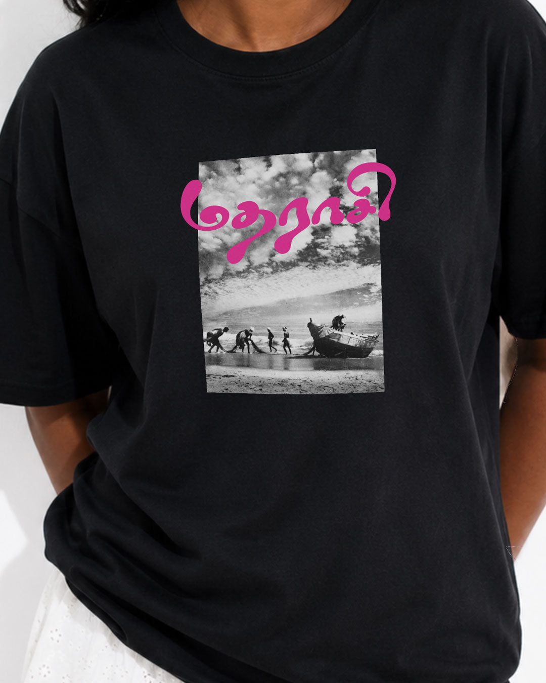 Madhaaraasi | Women's Premium Oversized Black T-Shirt