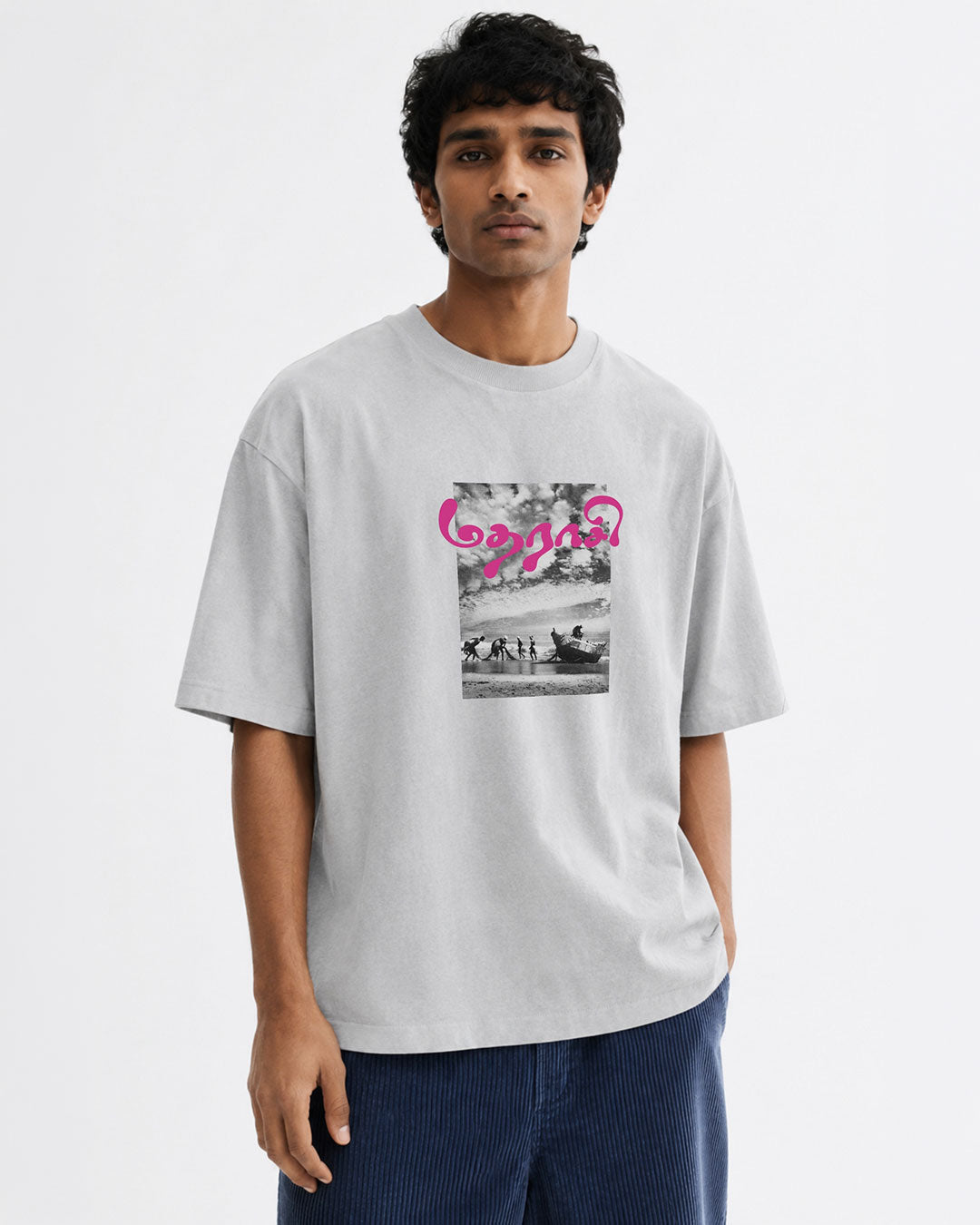 Madharaasi | Men's Premium Oversized Grey T-Shirt
