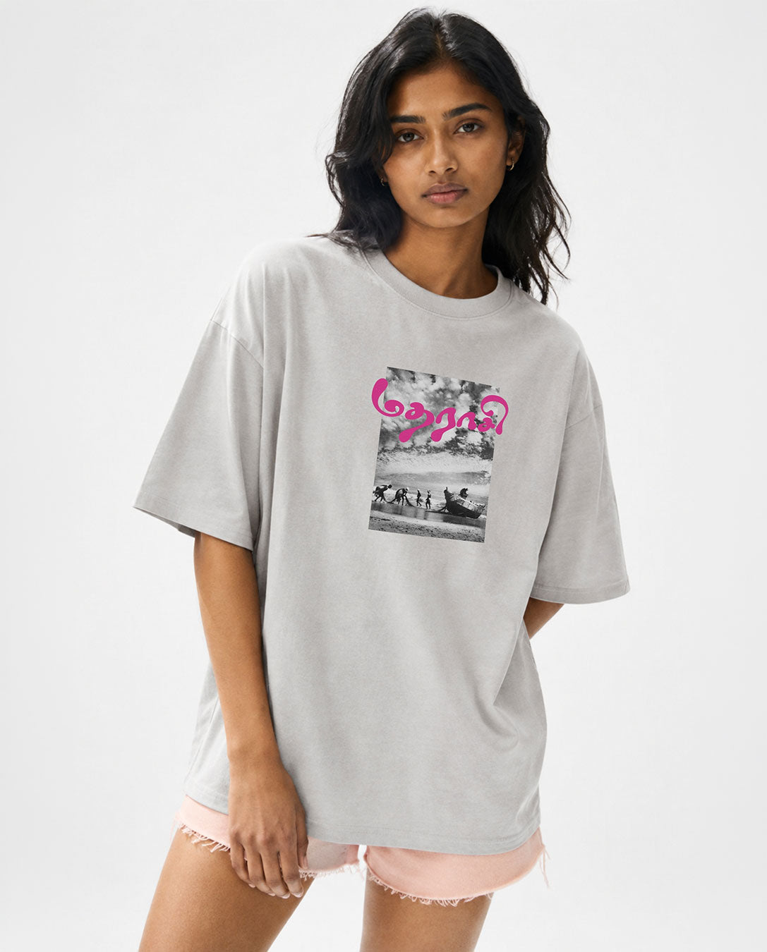 Madharaasi | Women's Premium Oversized Grey T-Shirt