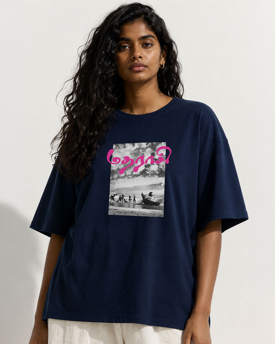Madhaaraasi | Women's Premium Oversized Blue T-Shirt