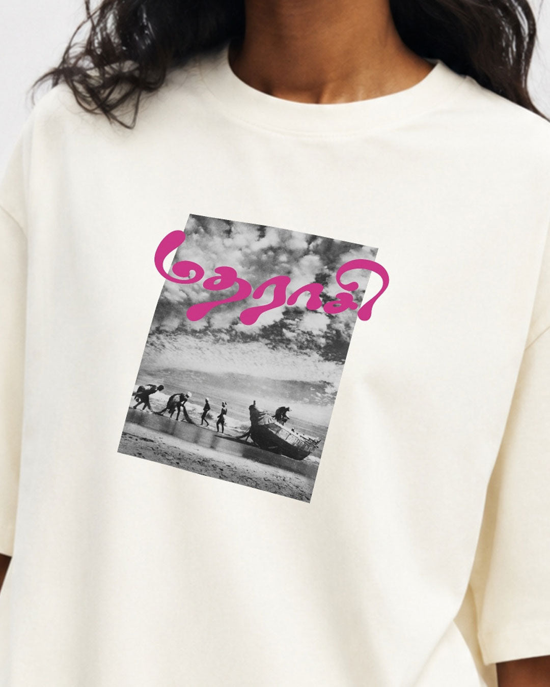 Madharaasi | Women's Premium Oversized Off-White T-Shirt