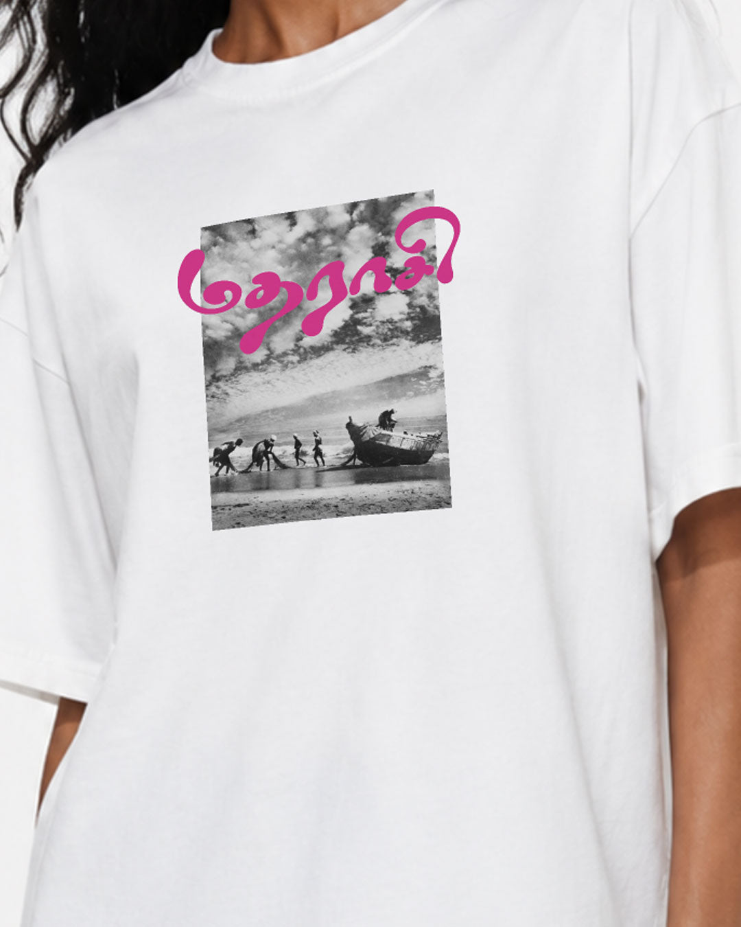 Madharaasi | Women's Premium Oversized White T-Shirt