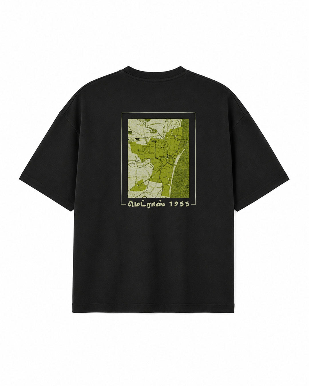 Madras 1955 Map | Women's Premium Oversized Black T-Shirt