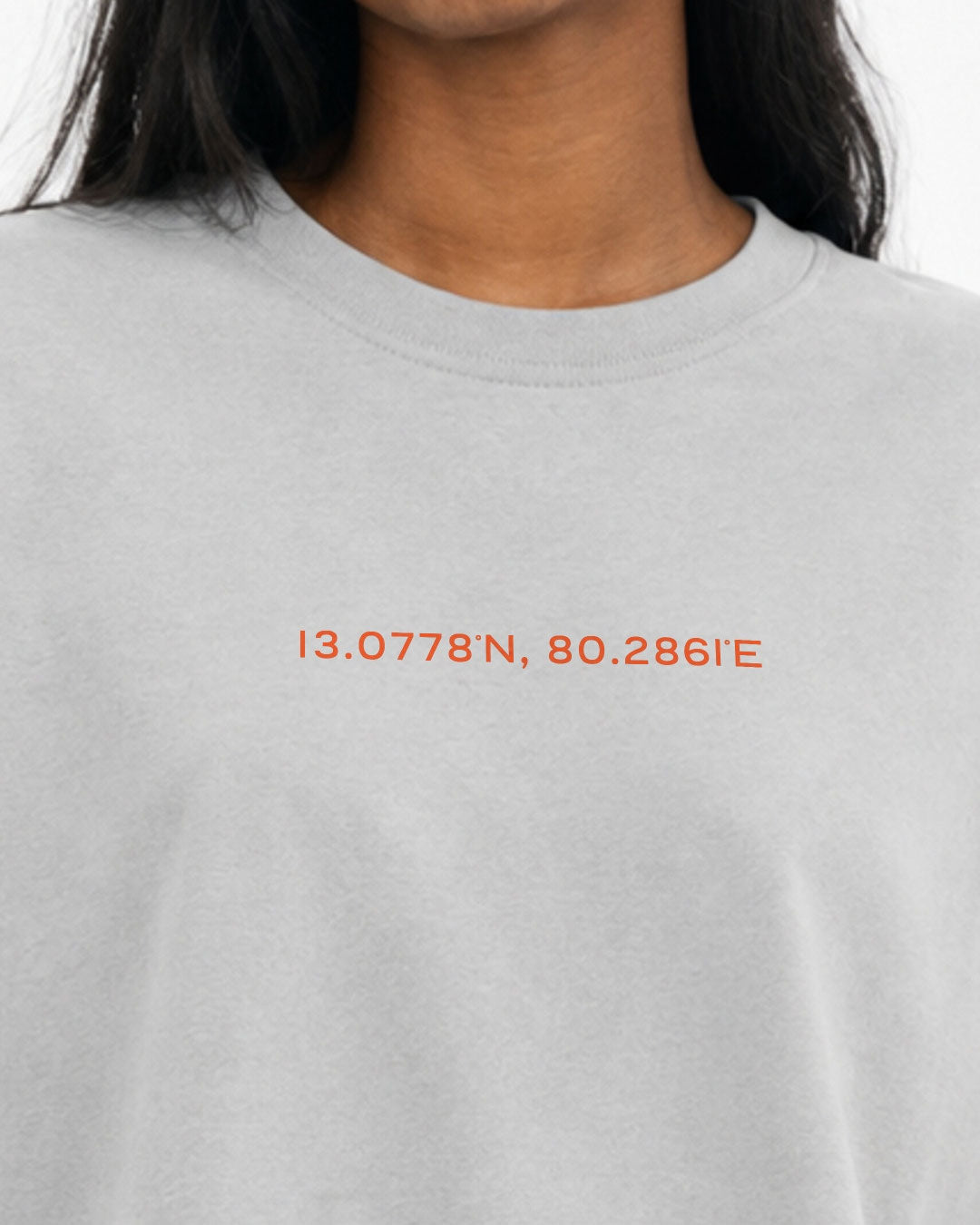 Madras 1755 Coordinates | Women's Premium Oversized Grey T-Shirt