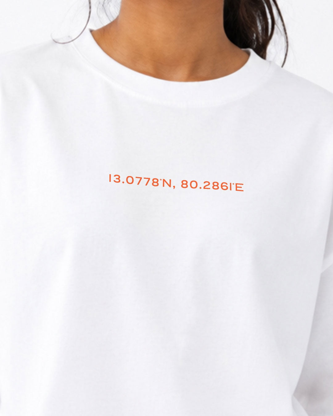 Madras 1755 Coordinates | Women's Premium Oversized White T-Shirt