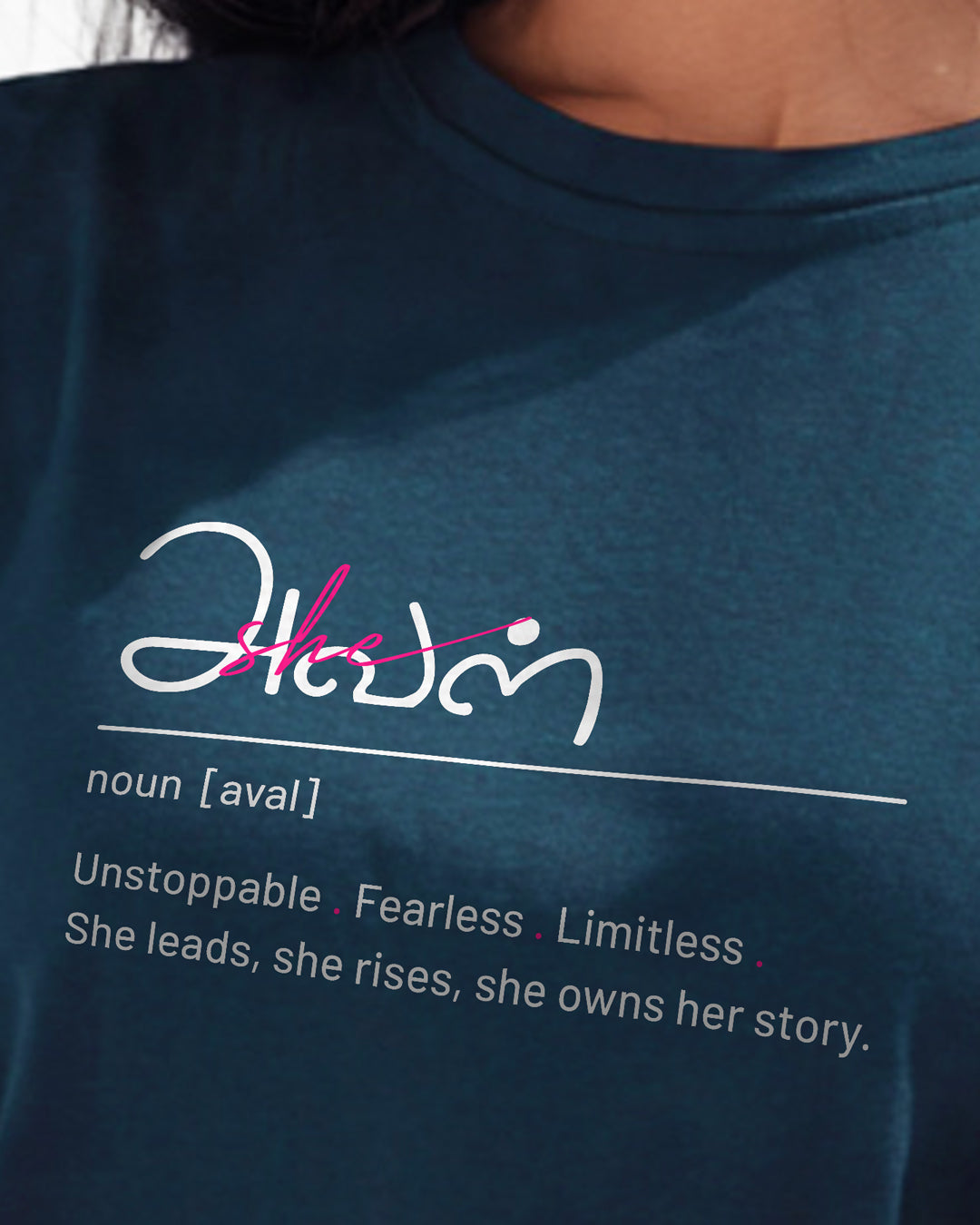 Aval | Women Blue Cropped T-Shirt