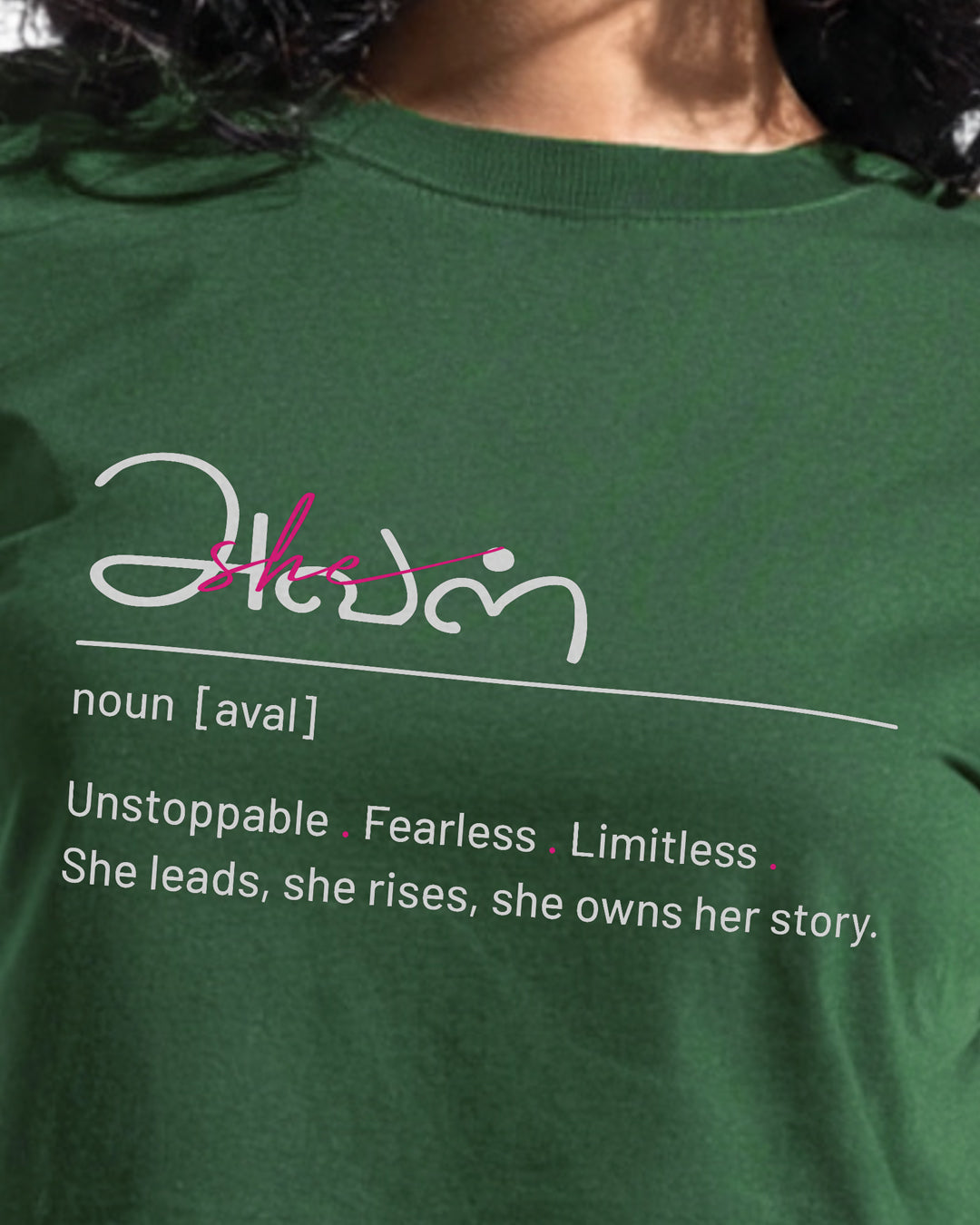 Aval | Women Green Cropped T-Shirt