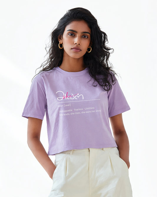 Aval | Women Lavender Cropped T-Shirt
