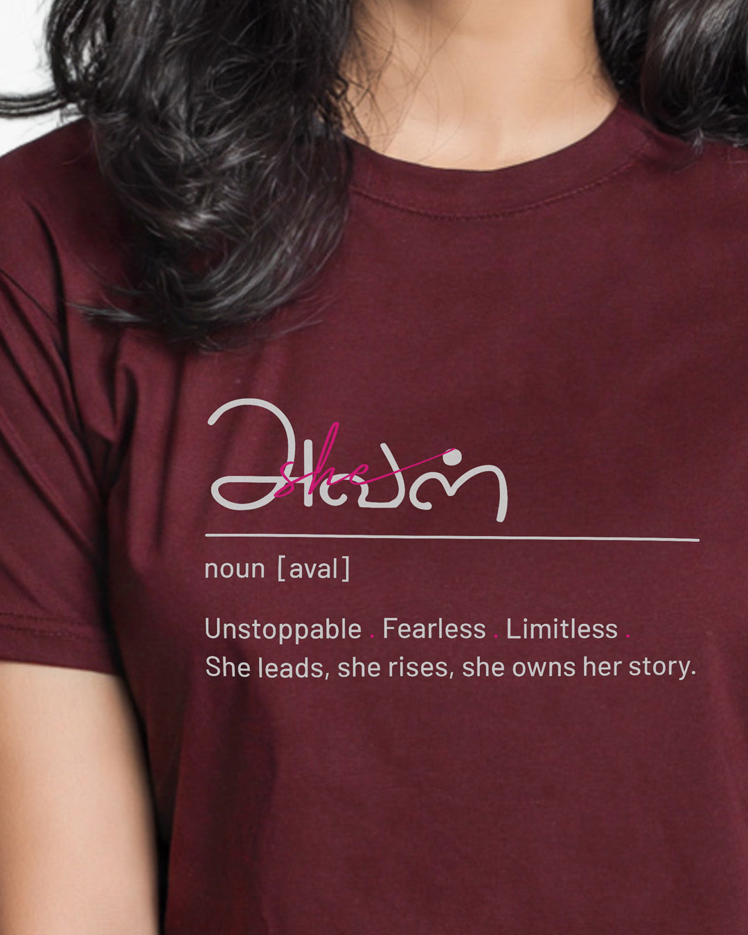Aval | Women Maroon Cropped T-Shirt