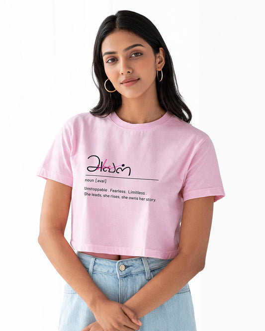 Aval | Women Pink Cropped T-Shirt