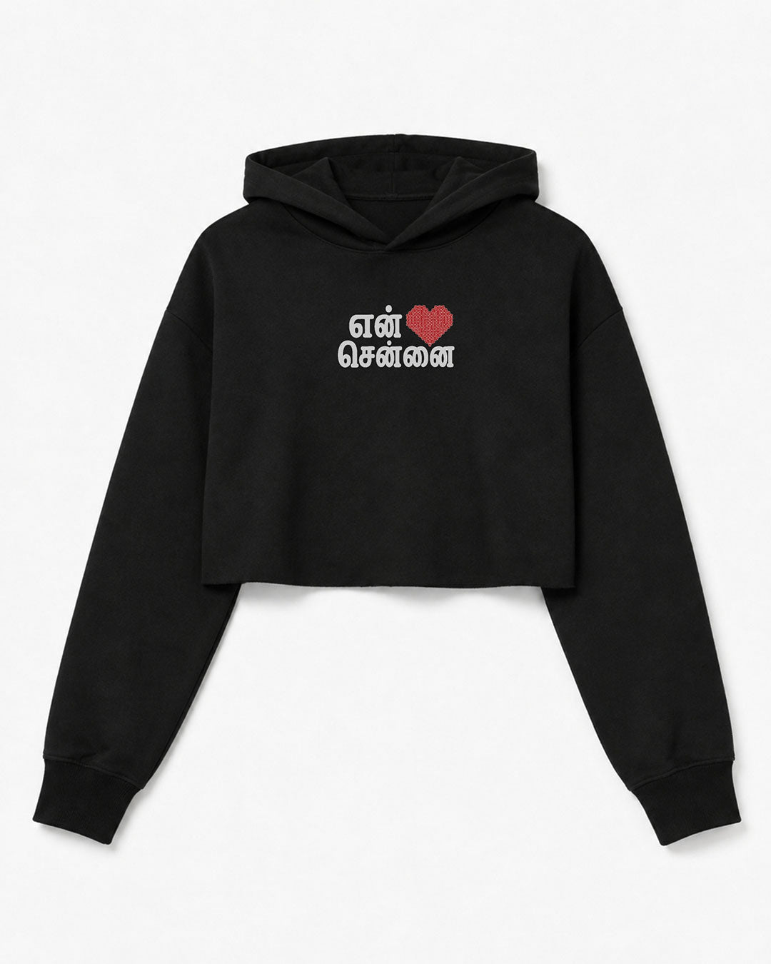 En Chennai | Black Cropped Hoddie