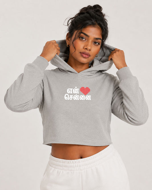 En Chennai | Grey Cropped Hoddie