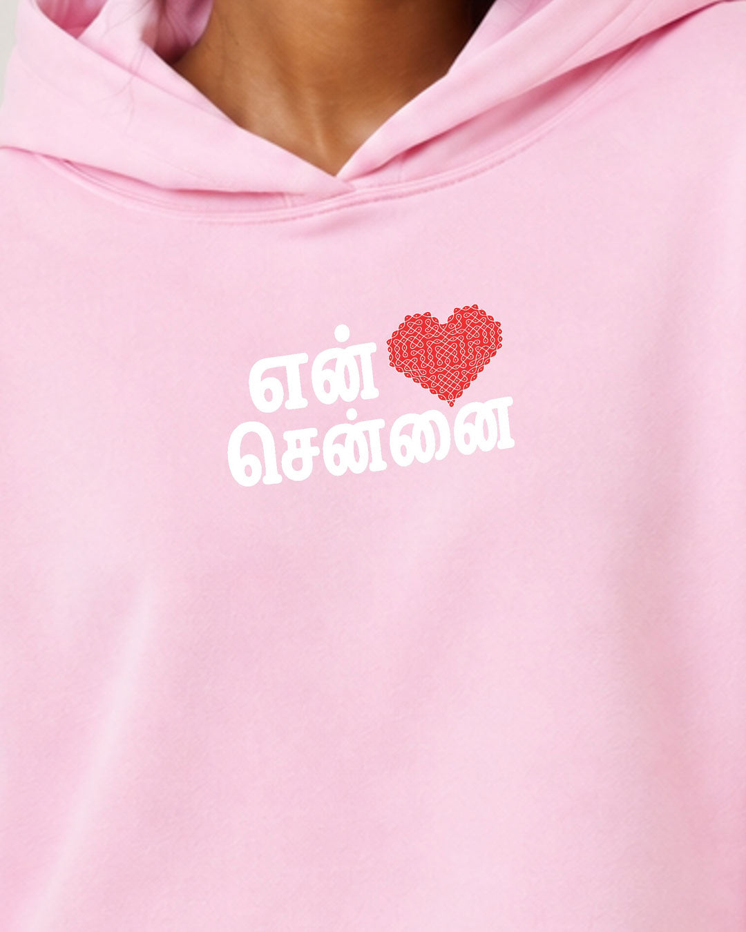 En Chennai | Pink Cropped Hoddie