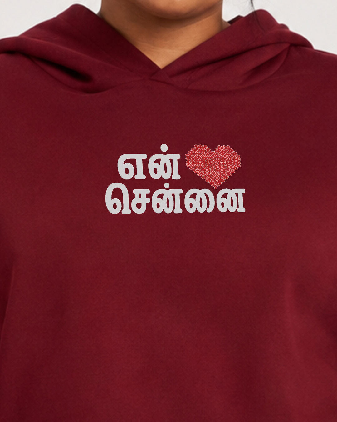 En Chennai | Maroon Cropped Hoddie